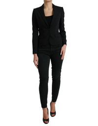 Dolce & Gabbana Dolce & Gabbana Black Wool Single Breasted Blazer Coat Women's Jacket