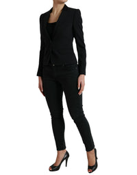 Dolce & Gabbana Dolce & Gabbana Black Wool Single Breasted Blazer Coat Women's Jacket