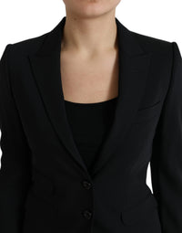 Dolce & Gabbana Dolce & Gabbana Black Wool Single Breasted Blazer Coat Women's Jacket