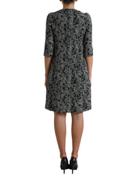 Dolce & Gabbana Black Chevron Polyester Shift Mini Women's Dress