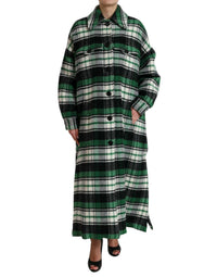 Dolce & Gabbana Dolce & Gabbana Green Plaid Long Sleeve Casual Coat Women's Jacket