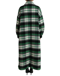 Dolce & Gabbana Dolce & Gabbana Green Plaid Long Sleeve Casual Coat Women's Jacket
