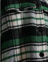 Dolce & Gabbana Dolce & Gabbana Green Plaid Long Sleeve Casual Coat Women's Jacket