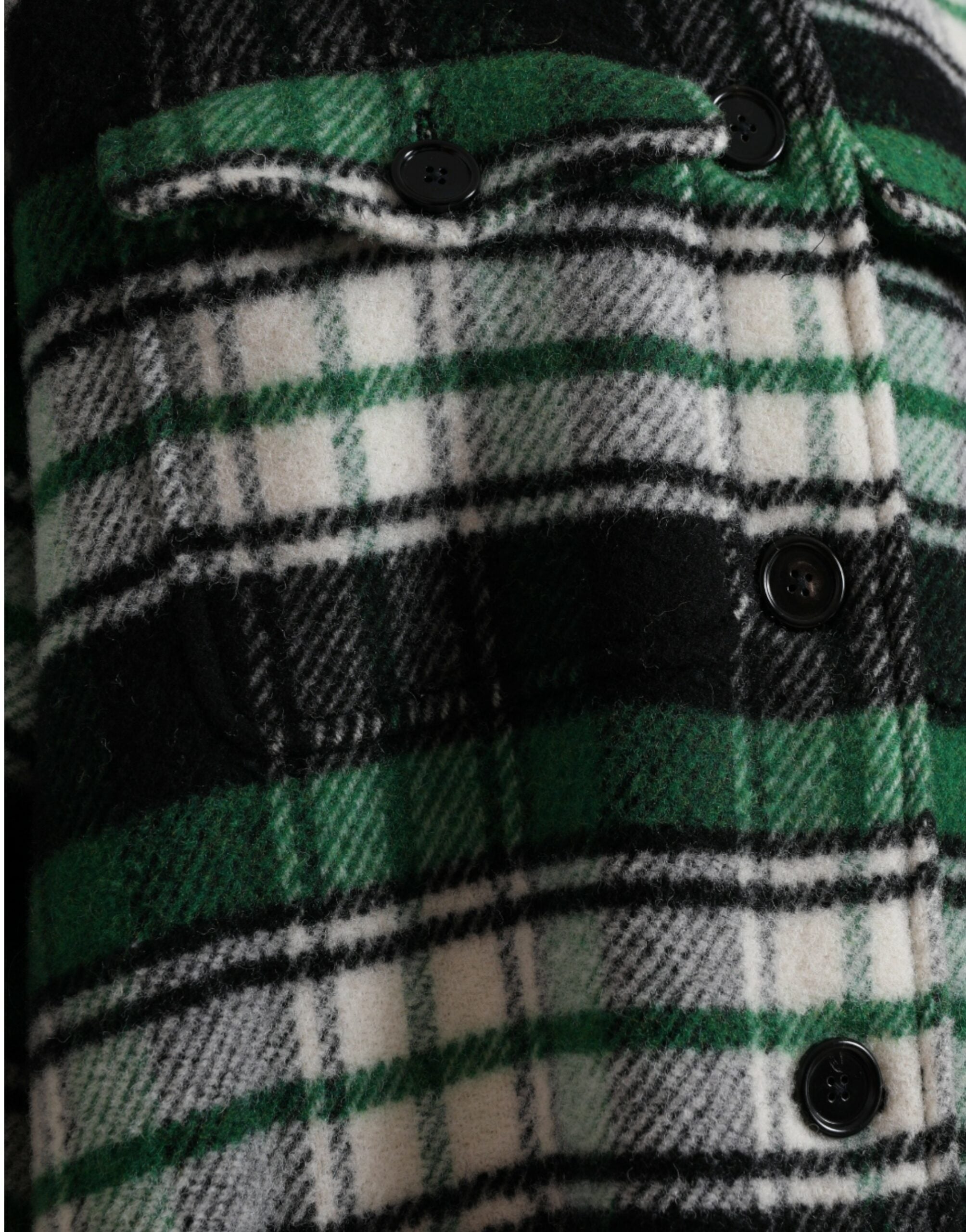 Dolce & Gabbana Dolce & Gabbana Green Plaid Long Sleeve Casual Coat Women's Jacket