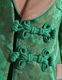 Dolce & Gabbana Dolce & Gabbana Green Floral Double Breasted Coat Women's Jacket