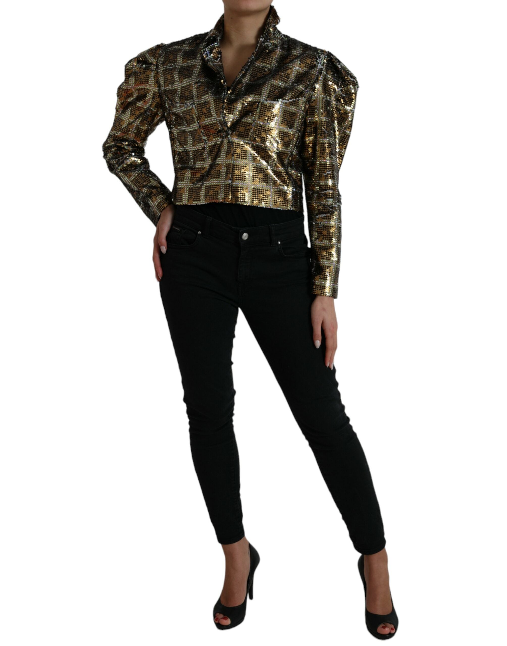 Dolce & Gabbana Dolce & Gabbana Multicolor Polyester Sequined Cropped Women's Jacket