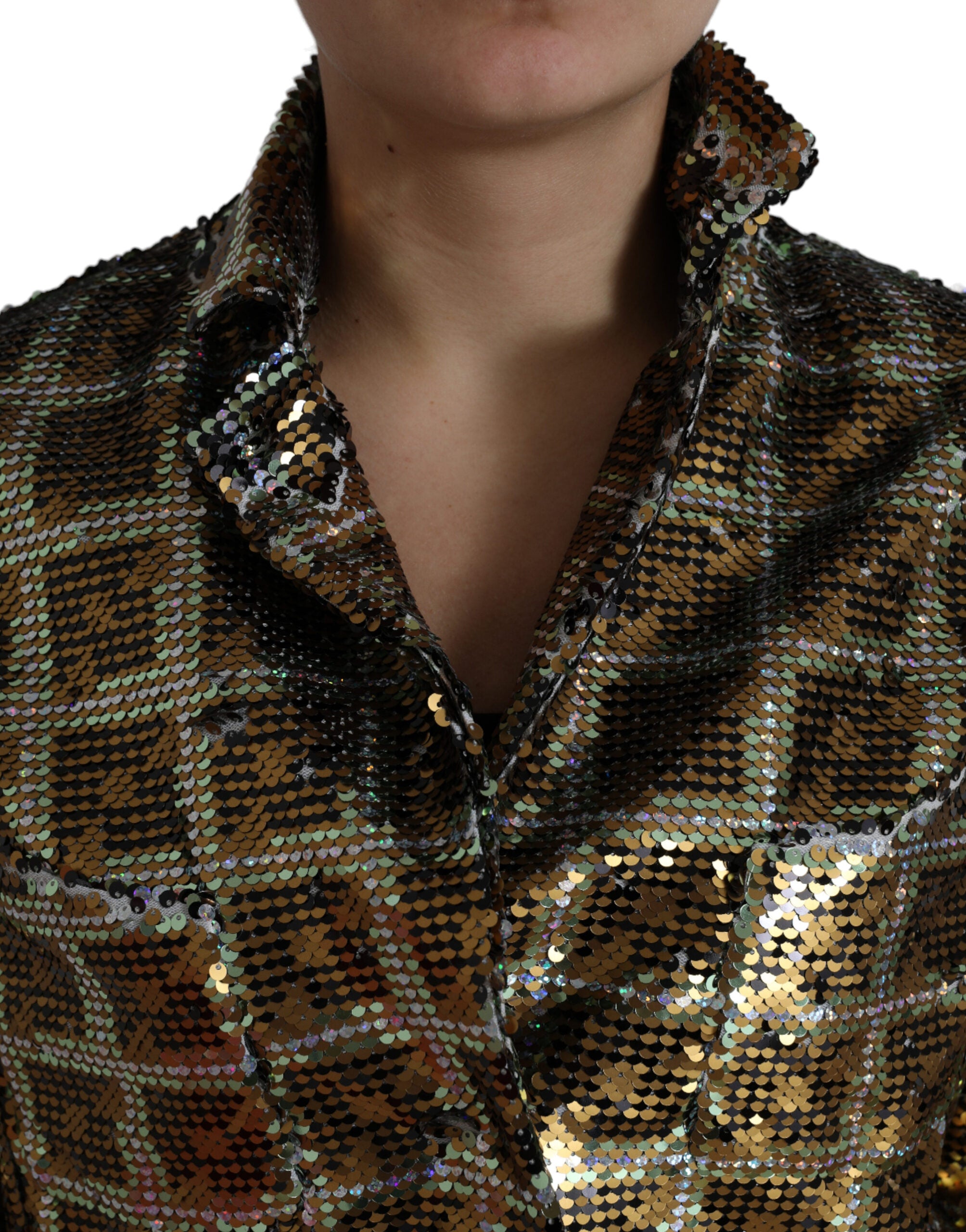 Dolce & Gabbana Dolce & Gabbana Multicolor Polyester Sequined Cropped Women's Jacket
