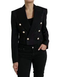 Dolce & Gabbana Dolce & Gabbana Black Striped SICILIA Double Breasted Women's Jacket