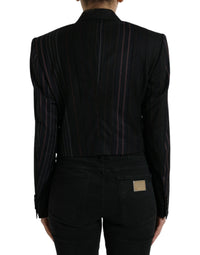 Dolce & Gabbana Dolce & Gabbana Black Striped SICILIA Double Breasted Women's Jacket