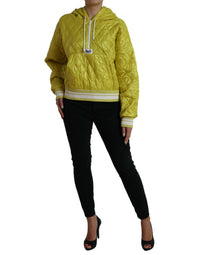 Dolce & Gabbana Dolce & Gabbana Yellow Nylon Quilted Hooded Pullover Women's Jacket