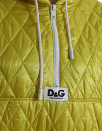 Dolce & Gabbana Dolce & Gabbana Yellow Nylon Quilted Hooded Pullover Women's Jacket