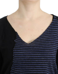 Costume National Black striped V-neck Women's sweater