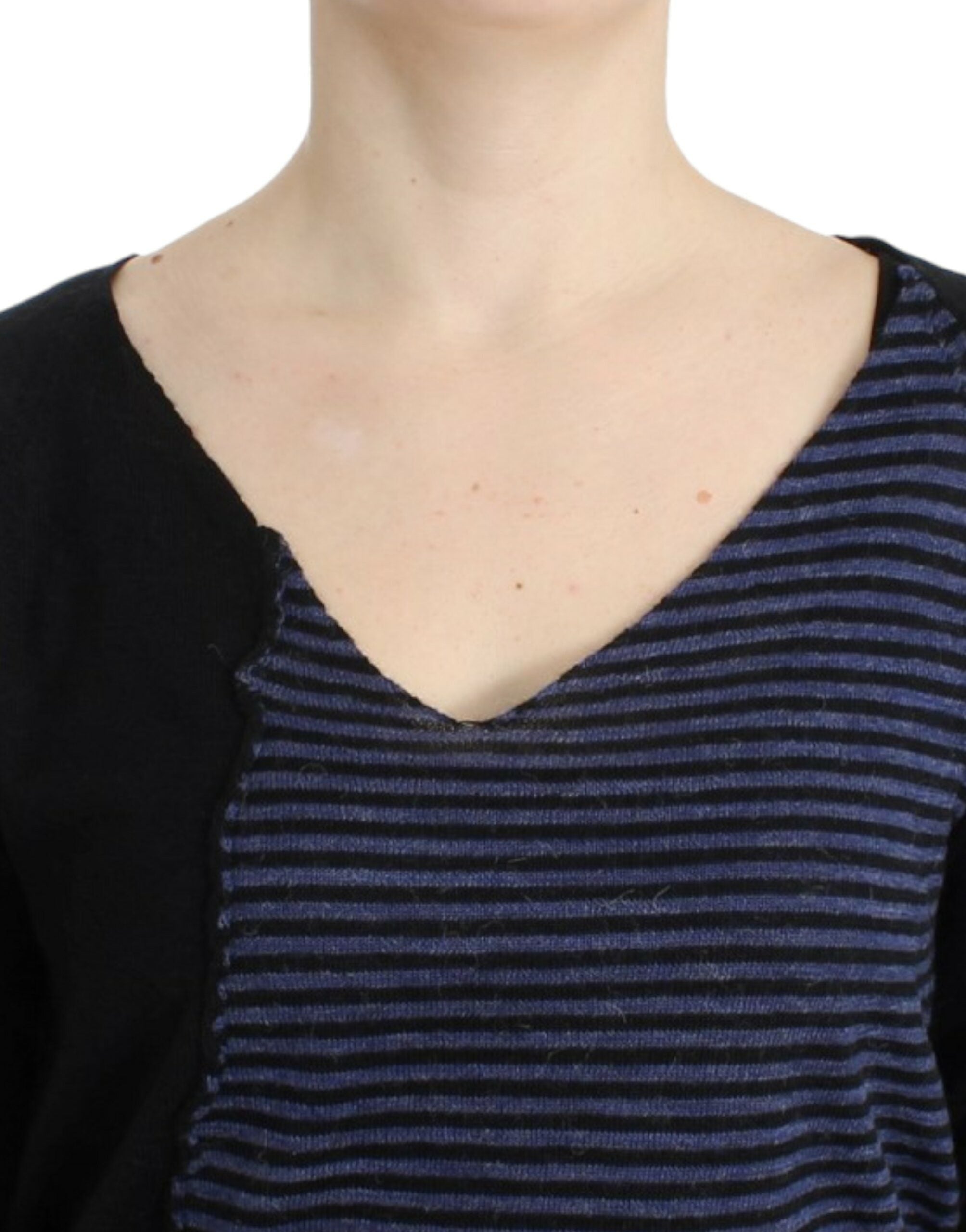 Costume National Black striped V-neck Women's sweater