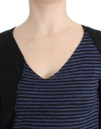 Costume National Black striped V-neck Women's sweater