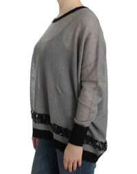 Costume National Gray embellished asymmetric Women's sweater