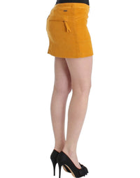 Costume National Yellow corduroy mini Women's skirt