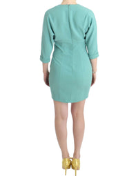 Costume National Green 3/4 sleeved sheath Women's dress