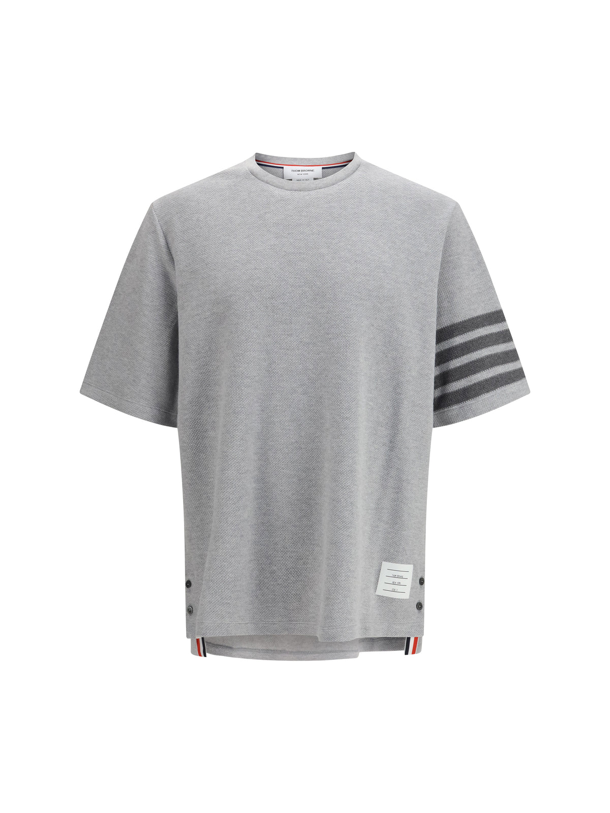 Thom Browne Men Textured Cotton Piqué T-Shirt