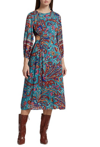 ba&sh Women's Monica Cut Out Midi Dress Bleu