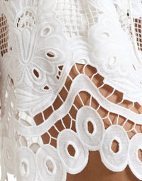 Dolce & Gabbana White Cotton Cutout High Waist Bermuda Women's Shorts