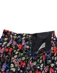 Dolce & Gabbana Black Floral High Waist Hot Pants Women's Shorts