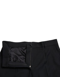 Dolce & Gabbana Black Wool High Waist Straight Women's Pants