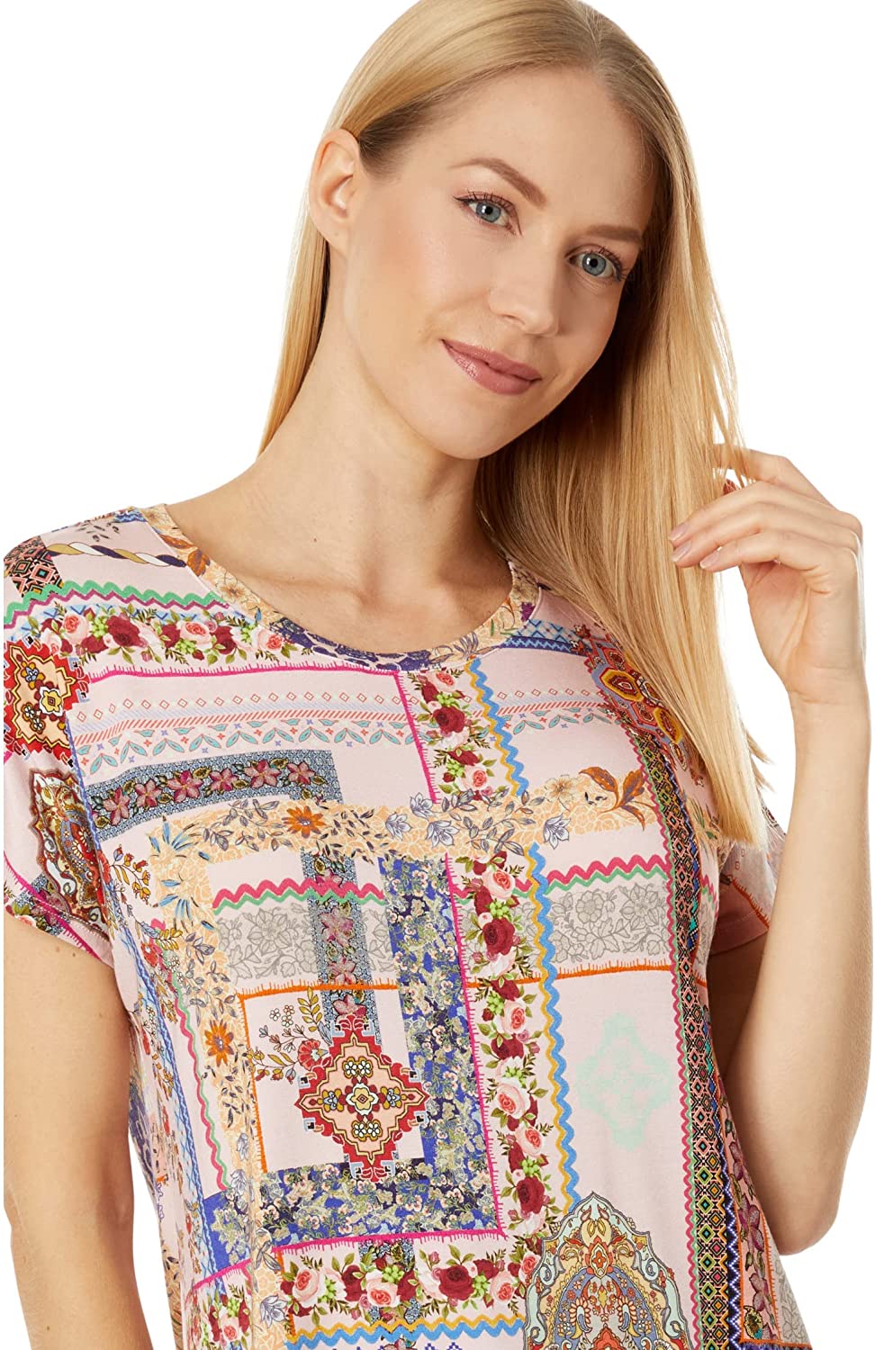 Johnny Was Women's Stano Relaxed Dolman Sleeve Tunic Multi T-Shirt