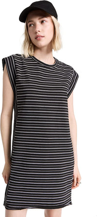 rag & bone Women's Heavy Jersey Muscle Dress, Black Multi Black Multi