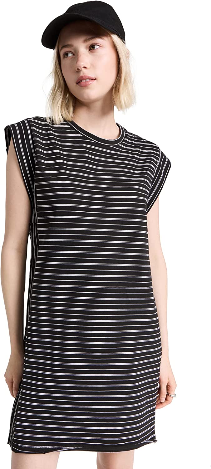 rag & bone Women's Heavy Jersey Muscle Dress, Black Multi Black Multi