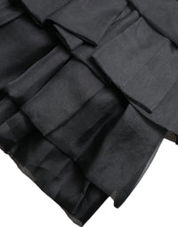 Dolce & Gabbana Black Tiered Aline High Waist Silk Mini Women's Skirt