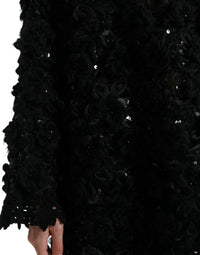Dolce & Gabbana Black Sequined Embellished Pullover Women's Sweater