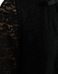 Dolce & Gabbana Black STAFF Blouse Floral Lace Nylon Women's Top