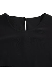 Dolce & Gabbana Black Silk Round Neck Short Sleeve Blouse Women's Top