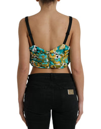 Dolce & Gabbana Multicolor Floral Sleeveless Cropped Women's Top