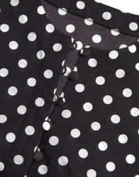 Dolce & Gabbana Black White Polka Dot Nylon Shift Mini Women's Dress
