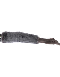 Dolce & Gabbana Gray Mink Fur Lambskin Suede Leather Women's Gloves