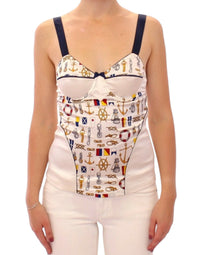 Dolce & Gabbana White sailor motive tank Women's top