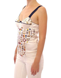 Dolce & Gabbana White sailor motive tank Women's top
