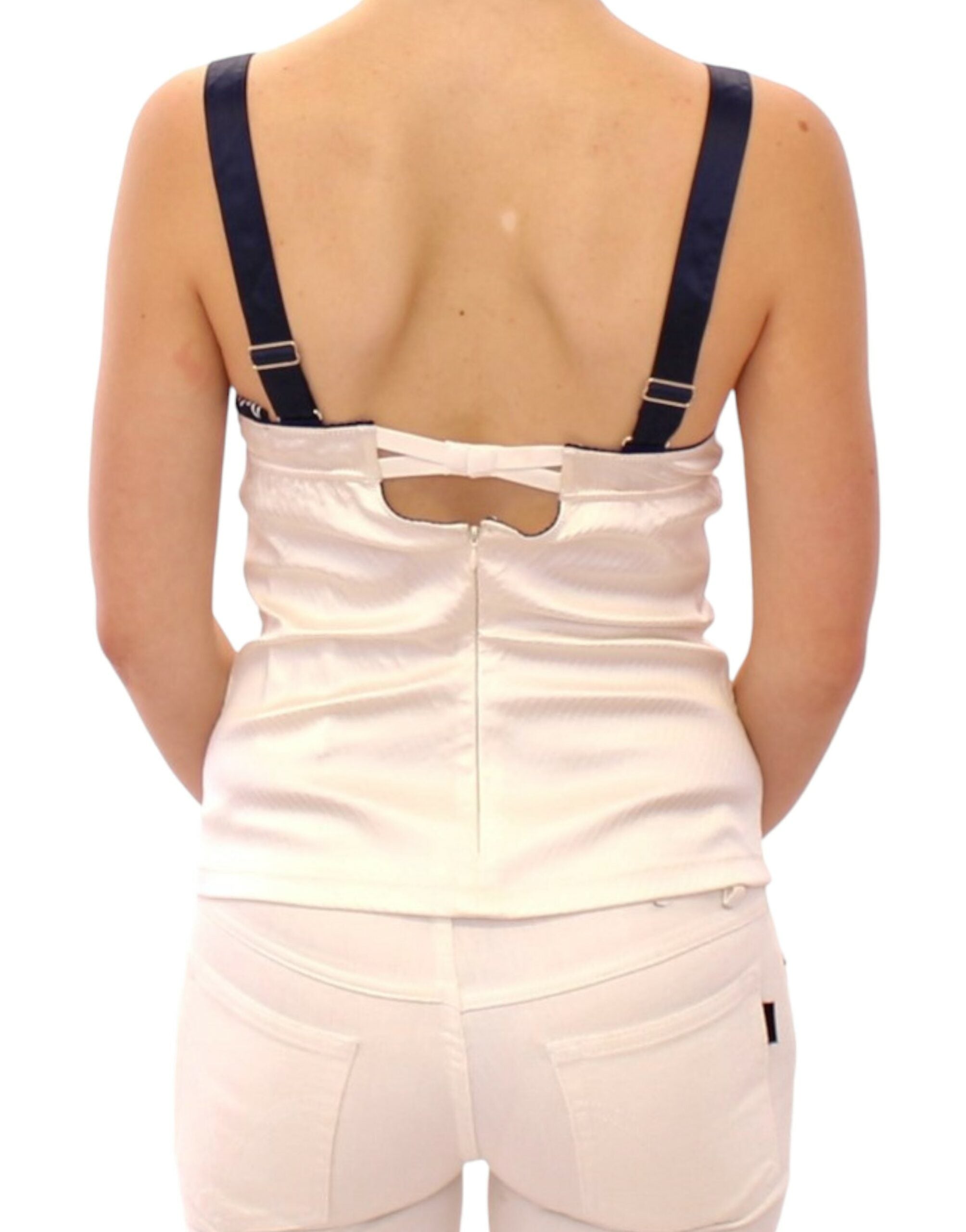 Dolce & Gabbana White sailor motive tank Women's top