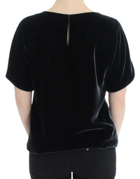 Dolce & Gabbana Black velvet shortsleeved Women's blouse