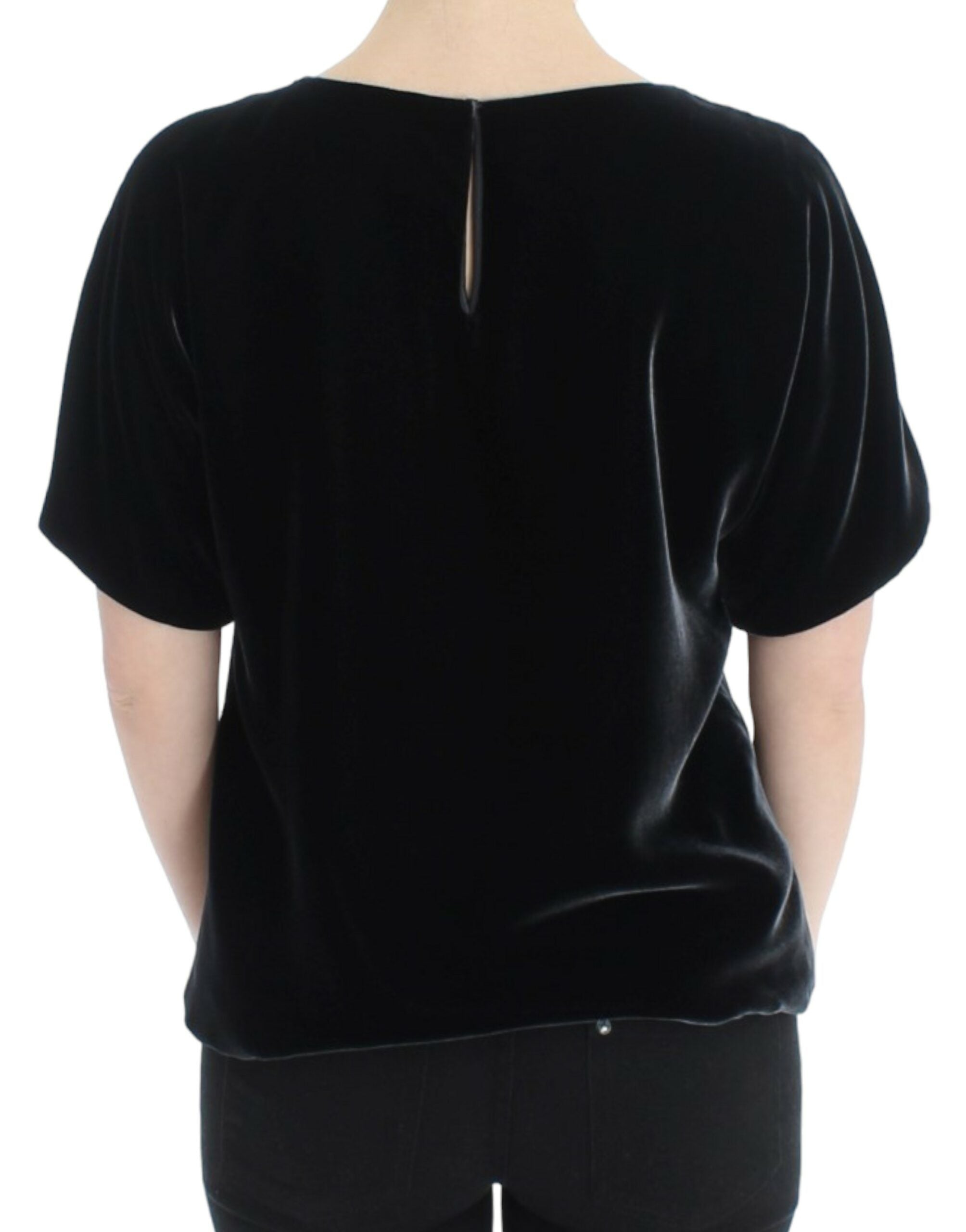 Dolce & Gabbana Black velvet shortsleeved Women's blouse