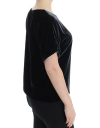 Dolce & Gabbana Black velvet shortsleeved Women's blouse
