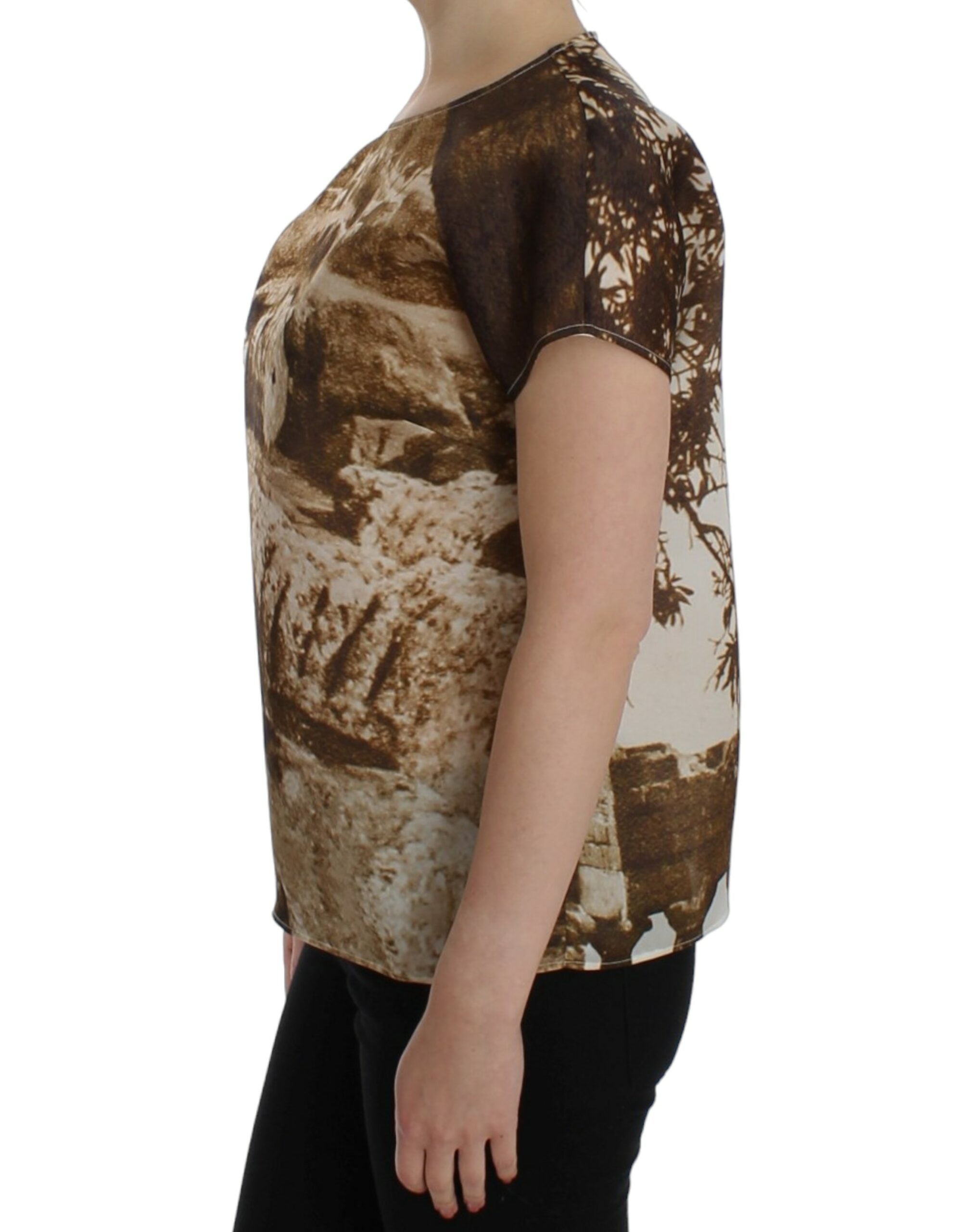 Dolce & Gabbana Enchanted Sicily Taormina Print Silk Women's Blouse