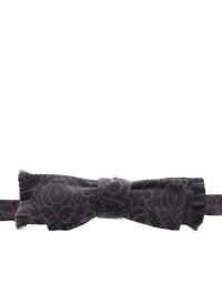 Dolce & Gabbana Dolce & Gabbana Gray Black Wool Bow Men's Tie