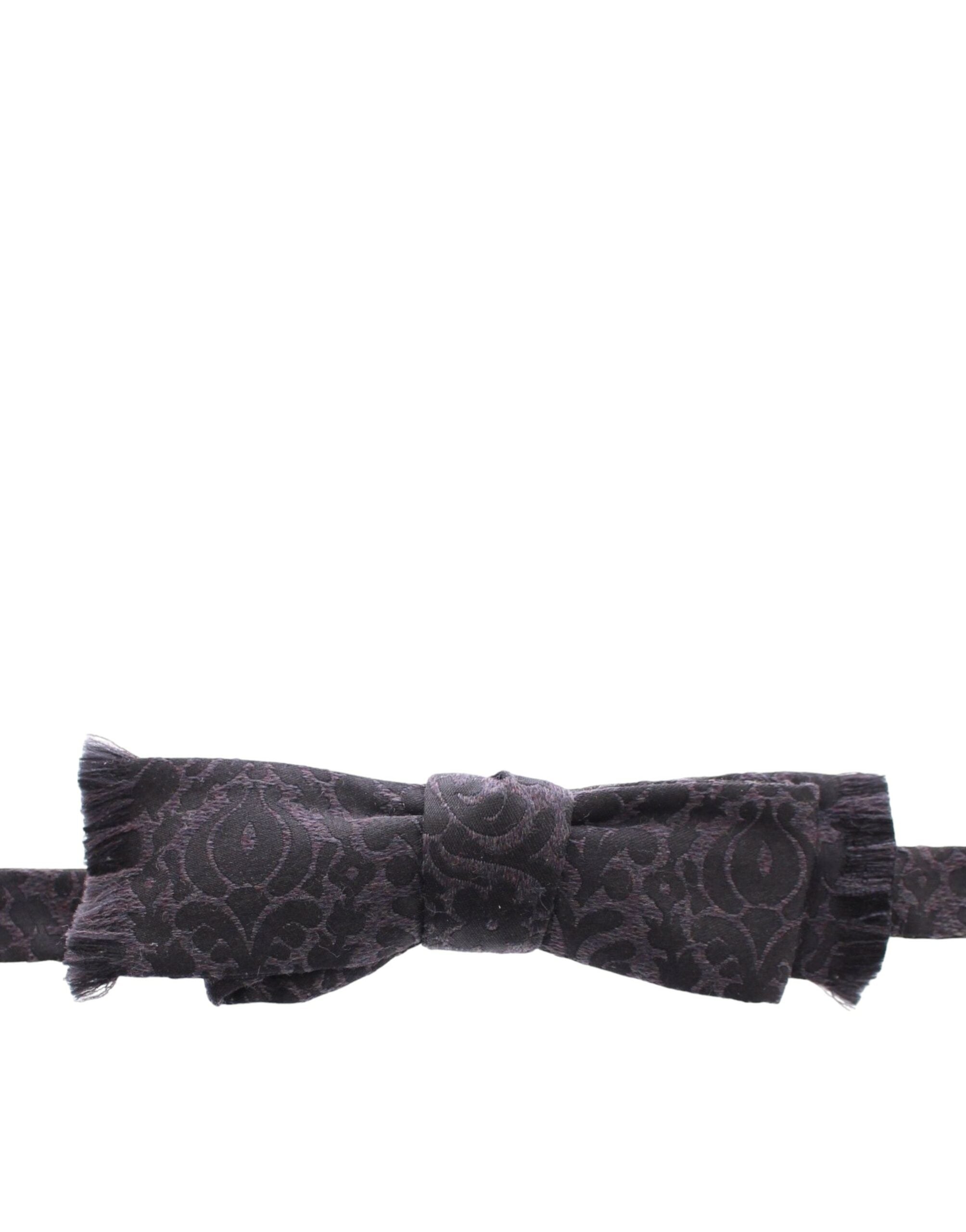Dolce & Gabbana Dolce & Gabbana Gray Black Wool Bow Men's Tie