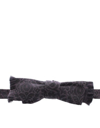 Dolce & Gabbana Dolce & Gabbana Gray Black Wool Bow Men's Tie