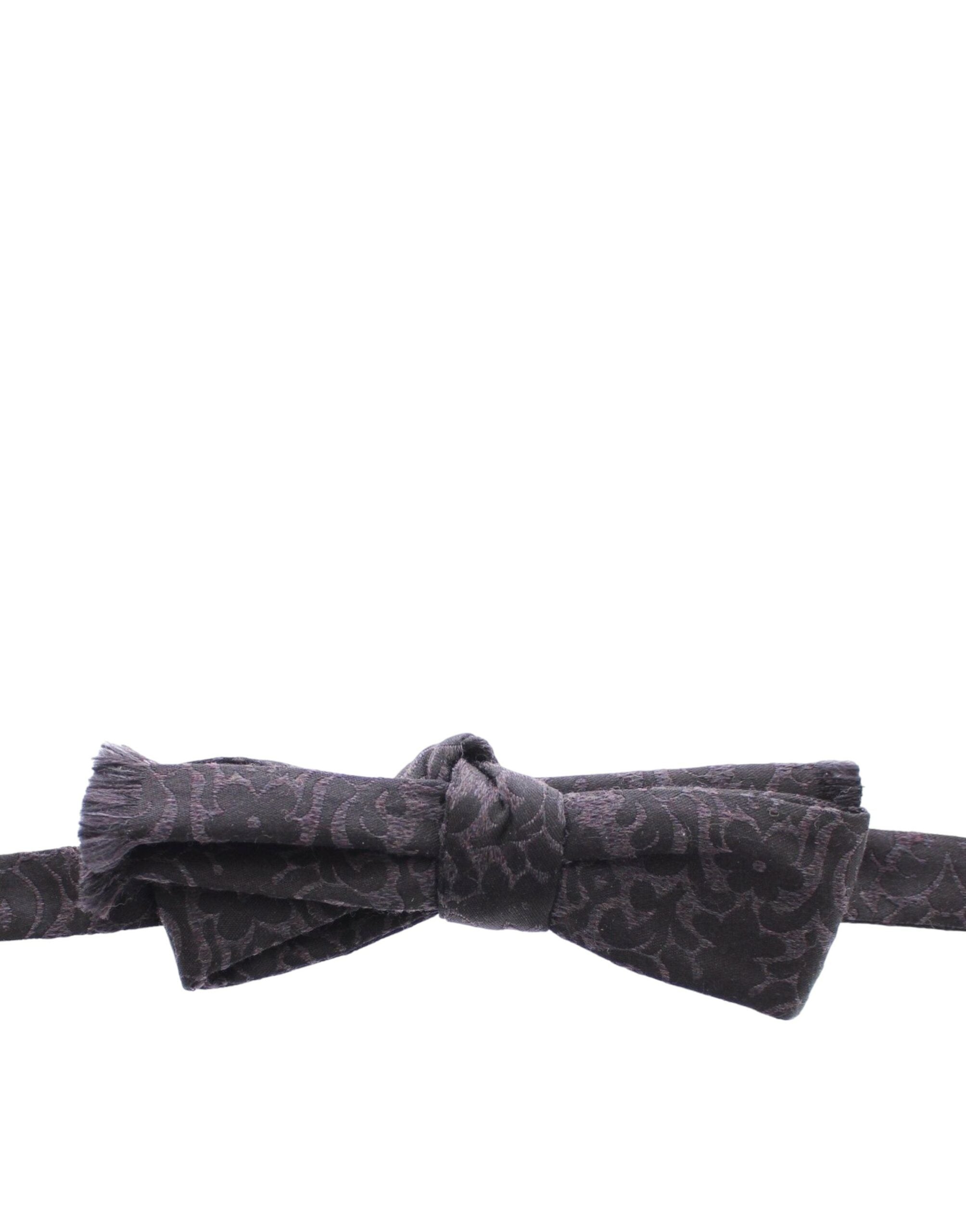 Dolce & Gabbana Dolce & Gabbana Gray Black Wool Bow Men's Tie