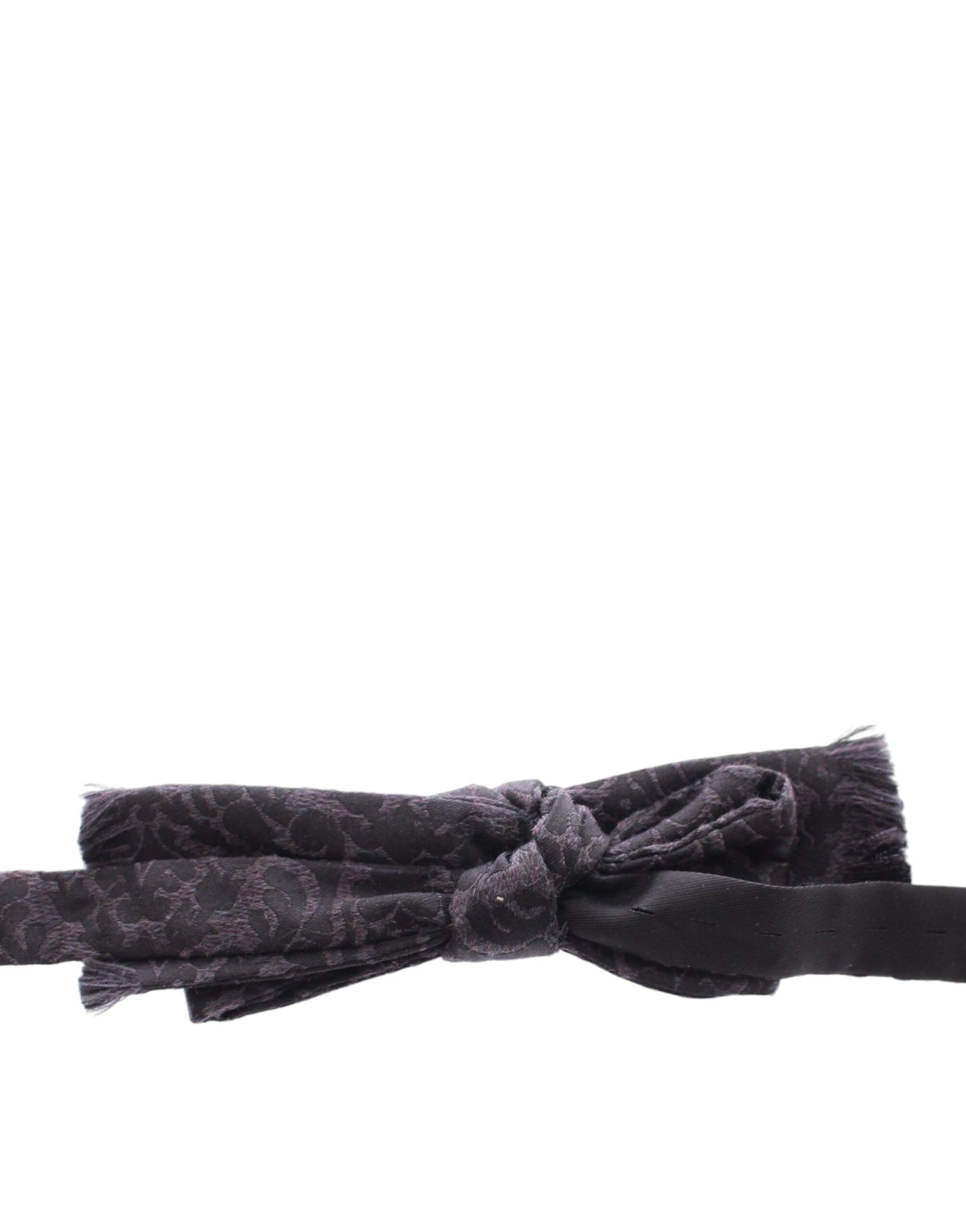 Dolce & Gabbana Dolce & Gabbana Gray Black Wool Bow Men's Tie