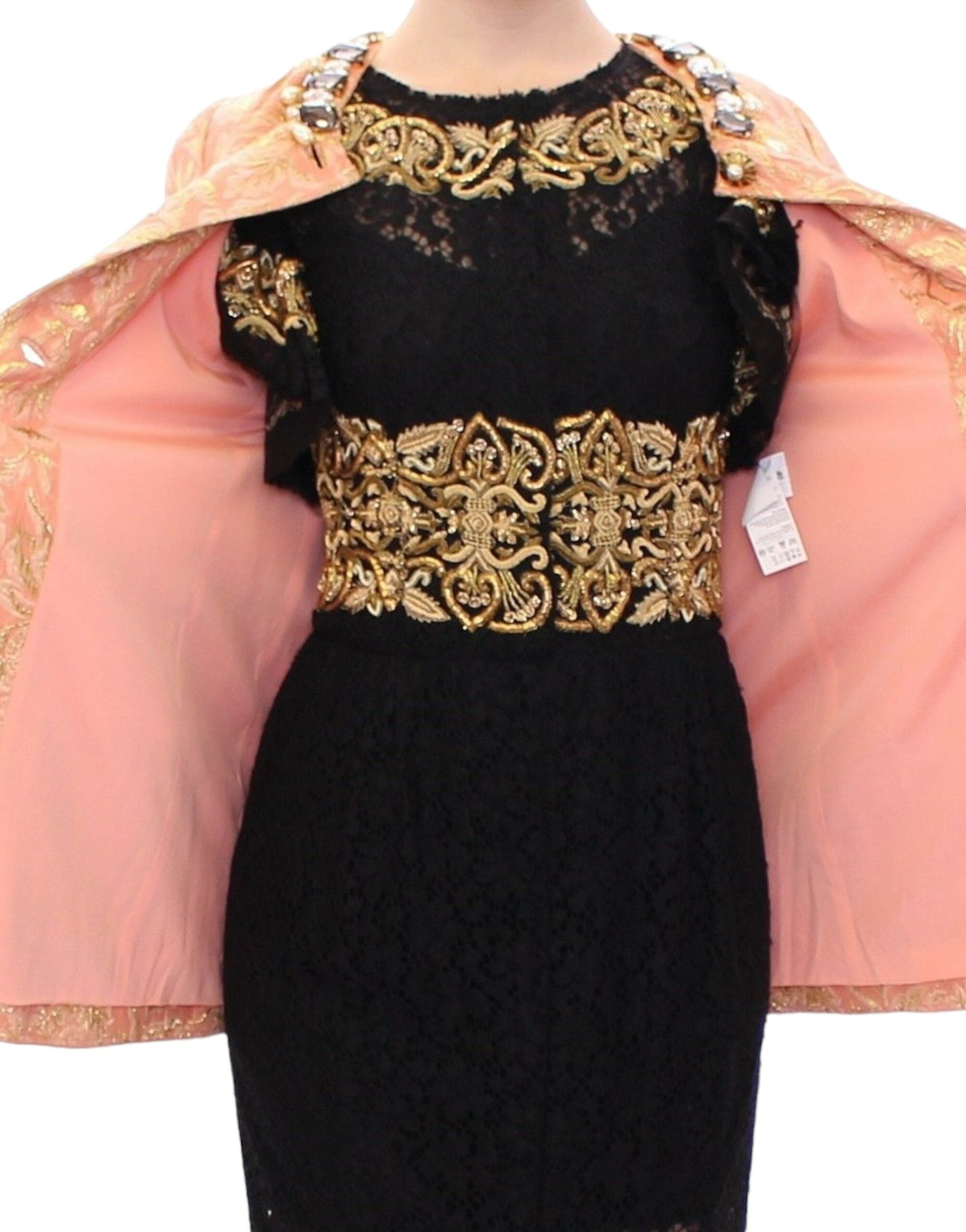 Dolce & Gabbana Dolce & Gabbana Pink Silk Brocade Crystal Jacket Women's Coat