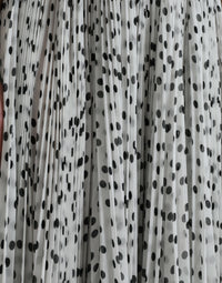 Dolce & Gabbana White Polka Dot A-line Pleated Maxi Women's Dress